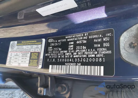 2018 Kia Optima Ex from USA, damaged, VIN 5XXGU4L35JG200081